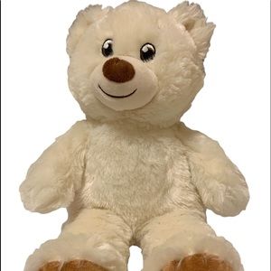 Build A Bear Teddy Bear Plush Ivory Stuffed Animal 15" BABW Tan Paws Soft Fluffy